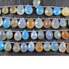 Natural Multi Chalcedony Faceted Pear Drops Beads Strand Length is 7 Inches and Size 13mm to 16mm approx 
